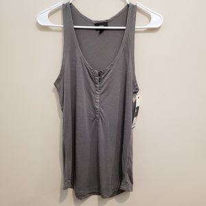 NWT Gray Mossimo Snap Front Tank Top - S